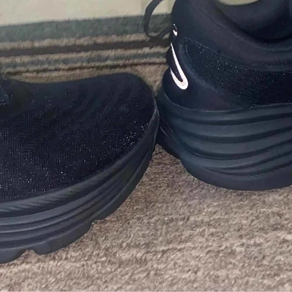 Hoka Black Athletic Shoes with Chunky Sole and Padded Collar - Picture 2 of 14